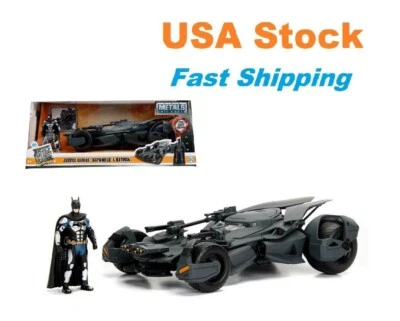 Batman Batmobile 2017 Justice League w Figure Jada Diecast Toy Car 8" 1:24 NIB - Image 1 of 4