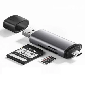 Memory Card Reader USB & USB-C for SD & TF (MicroSD) Cards - OTG Macbook iphone - Picture 1 of 10