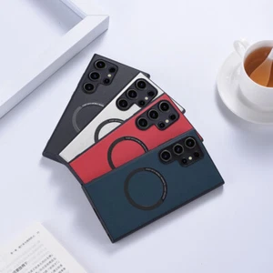 For Samsung Galaxy S24 Ultra S23 FE PU Leather Magnetic Case Mag Safe Compatible - Picture 1 of 24