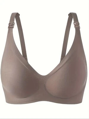 Women’s Nursing Bra, Olive Brown, XL, Nylon Spandex, Comfort Wireless - Image 1 of 4