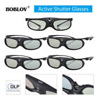 5x BOBLOV JX-30 3D Active Shutter Glasses DLP-Link Black For Optoma BenQ Acer