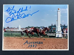 CHRIS MCCARRON ~Signed/Autographed Photo ~Alysheba 1987 Churchill Downs ~ No COA - Picture 1 of 4