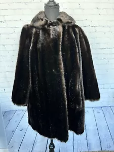 Vintage Tissavel France Faux Fur Coat, Dark Brown, Mid Length, Rare!! - Picture 1 of 8