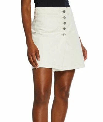  $228 NWT CURRENT ELLIOTT Sz30 THE LOVE A-LINE COTTON DENIM SKIRT WASH OUT - Image 1 of 4