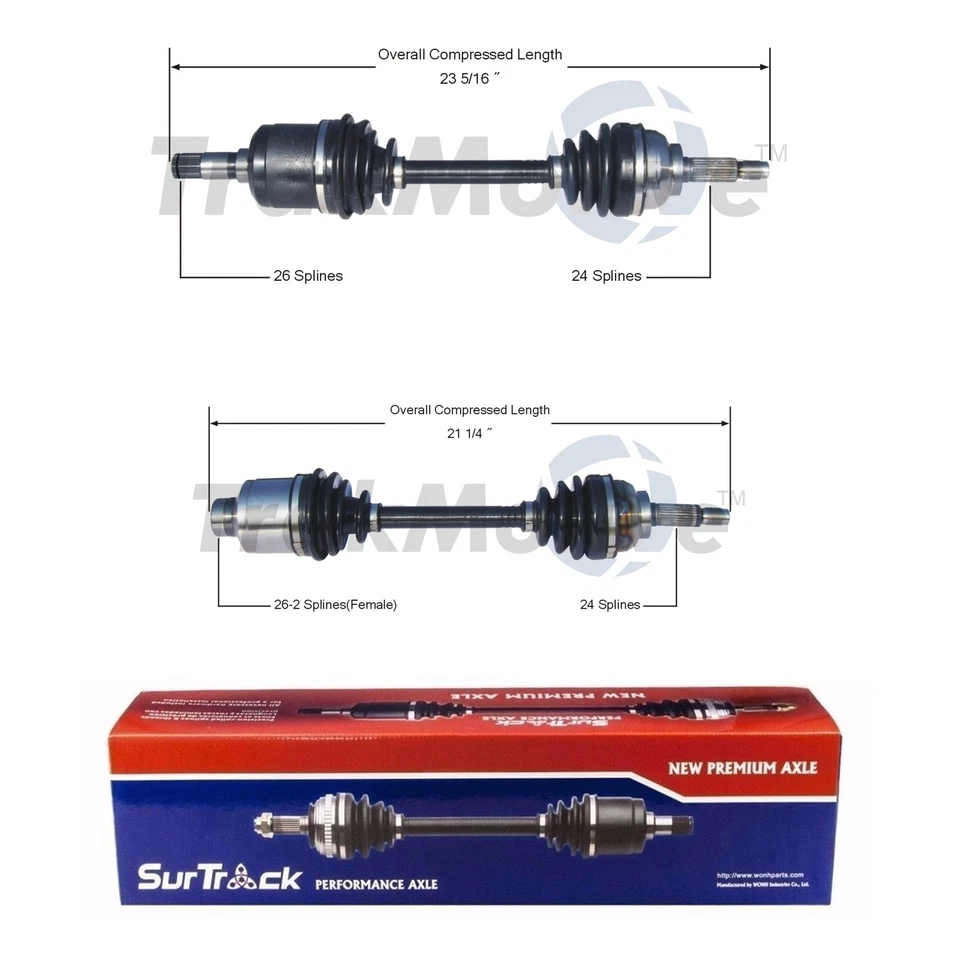 Juego de 2 ejes delanteros CV SurTrack para Mazda 323 Mercury Capri tracción delantera Foto 1 de 1