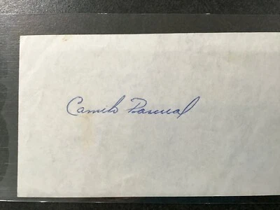 1958-60 Camilo Pascual Washington Senators Autograph on 3x5 Paper   E9406 - Image 1 of 2