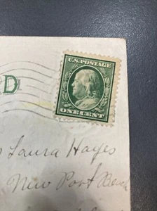 Rare US Green Ben Franklin  1c One Cent Postage Stamp circulated - Picture 1 of 5