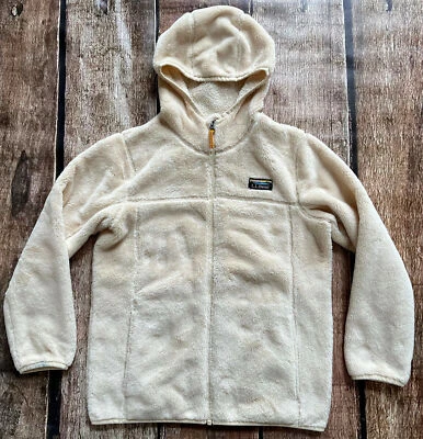LL BEAN FULL ZIP DEEP PILE SHERPA HOODIE RARE YOUTH GIRLS LARGE 14-16 EXCELLENT - Image 1 of 4