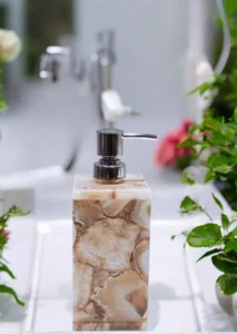 Elegancia de 5" redefinida: dispensadores de jabón de piedra de ágata para decoración de baños de lujo - Imagen 1 de 8