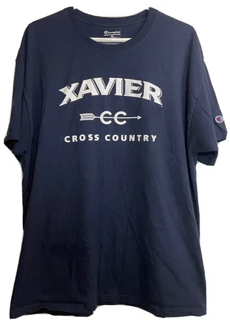Xavier Musketeers Cross Country T-Shirt womens XL short sleeve Navy Cover