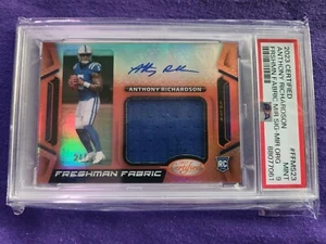 2023 CERTIFIED ANTHONY RICHARDSON FRESHMAN FABRIC ORANGE AUTO RC RPA /65 PSA 9 - Picture 1 of 2