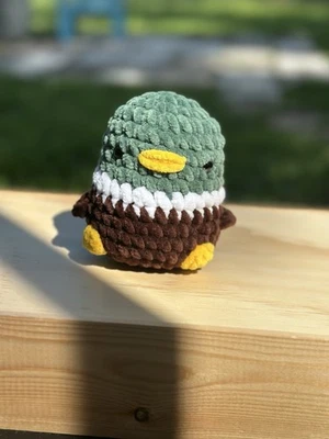 Crochet Mallard Duck Stuffed Animal Amigurumi Desk Pet Handmade Plushie - Image 1 of 4