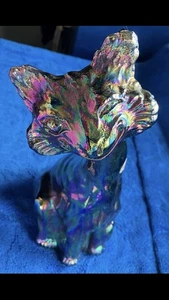 Fenton Black Amethyst Carnival Glass Whimsical Wink Tall Alley Cat - Picture 1 of 5