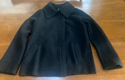 Abrigo Chaqueta Hilary Radley Studio 100% Lana Cuello Negro Diseñador Mujer Talla S Foto 1 de 4