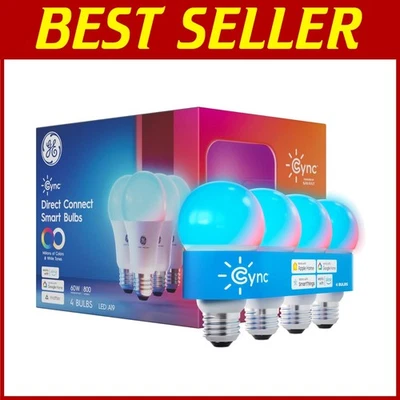 GE A19 Smart LED Light Bulbs, Color Changing Room - Image 1 of 4