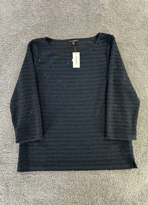 Suéter Banana Republic Mujer Grande Azul Tejido Pullover Nuevo Foto 1 de 4