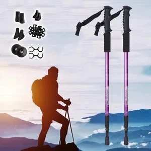 2X Trekking Poles Anti-shock Walking Hiking Sticks Adjustable Nordic Alpenstock - Picture 1 of 10