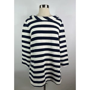 Boden Nautical 3/4 Sleeve Striped Boat Neck Woven Women’s Top 16 Coastal Summer - Picture 1 of 15
