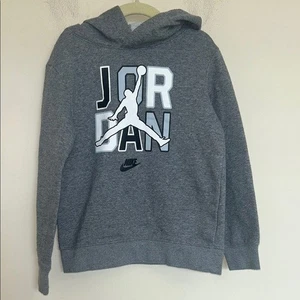 317. Nike Jordan Gray Hoodie Sweatshirt Pullover boys size 7 - Picture 1 of 5