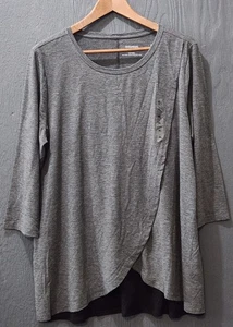 Top gris manga 3/4 de enfermería para mujer talla XL maternidad (E15) - Imagen 1 de 8
