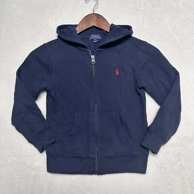 POLO RALPH LAUREN Toddler Boys Size 6 Navy Blue Full Zip Hoodie Red Pony Child - Image 1 of 4