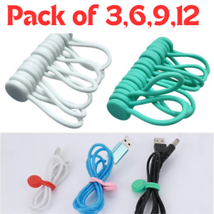 Magnetic Cable Ties Holder Assorted Coloured Headphone Cable Tidy Wire Organizer