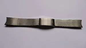 BULOVA heavy mesh stainless steel vintage bracelet watch band 18mm curved ends - Picture 1 of 8