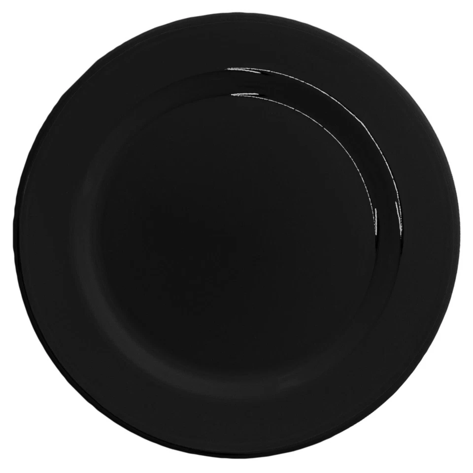 Emaille Teller | flach | Ø 24 cm | schwarz Geschirr Camping Outdoor Essteller - Bild 1 von 1