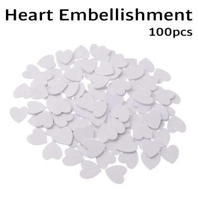 100X Madera Forma Corazón Blanco Corte Láser Adornos Craft Valentine Navidad De - Imagen 1 de 4