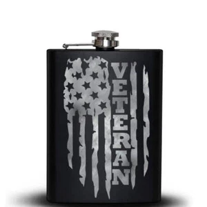 VETERAN FLAG Hip Flask - Picture 1 of 1