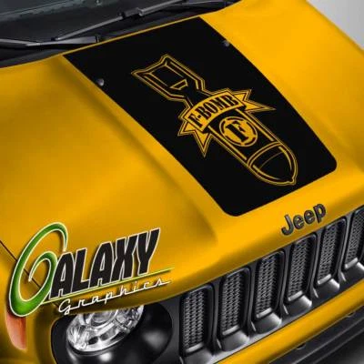 Hood Decal For Jeep Renegade - F-Bomb Blackout Hood Sticker - Image 1 of 4