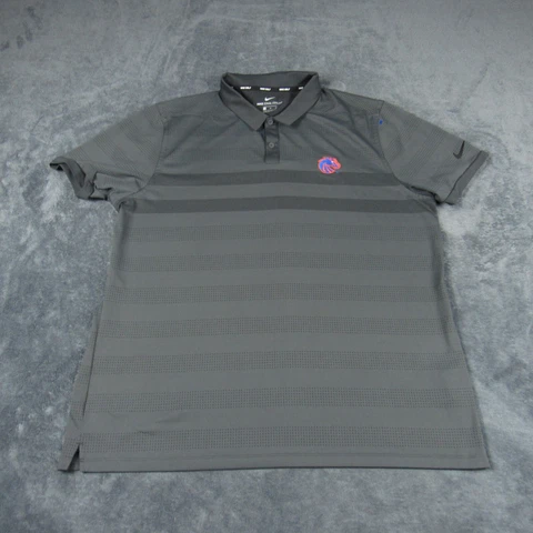Boise State Broncos Polo Shirt Mens Extra Large Gray Zonal Cooling Dri Fit Nike Cover