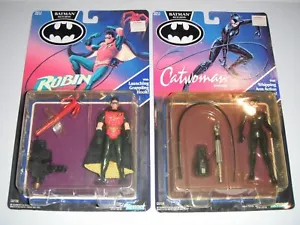 Lot of 2 - 1991 Batman Returns Kenner Action Figures Catwoman and Robin New - Picture 1 of 22