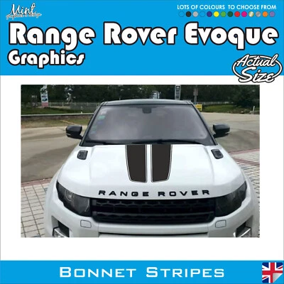 RANGE ROVER Evoque Cofano Strisce 4X4 Decalcomanie Adesivi Grafica NO P&P 001 - Immagine 1 di 4