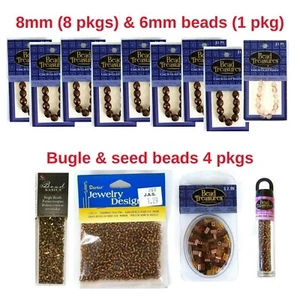 Seed Beads 10/0, Faceted Czech Glass 8mm & 6mm, Bugle Beads 583-0017 - Picture 1 of 1