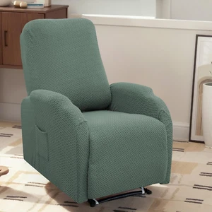 Recliner Chair Cover 4 Piece Slipcover - Small 1 Seat Sofa Couch Covers for Lazy - Picture 1 of 12