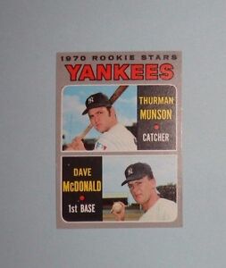 1970 Topps Thurman Munson New York Yankees Rookie Card, Nr-Mt