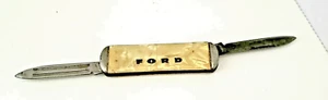 Vintage Imperial Single Blade + File Folding Pocket Knife Mother of Pearl Ford - Picture 1 of 5