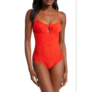 We Are HAH Bodysuit Under The Wire Size Small Blood Orange Red Free People NWT - Picture 1 of 11