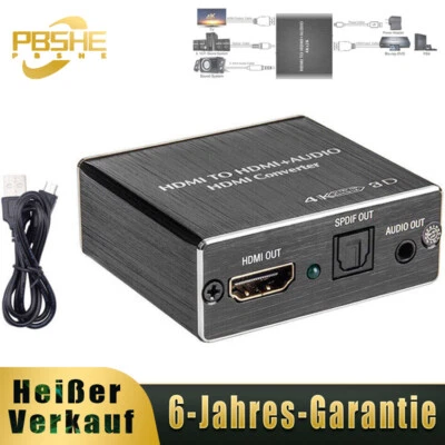 HDMI Audio Splitter Extractor zu HDMI Optisches Adapter mit 3,5mm Stereo DE - Bild 1 von 4
