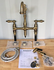 Kingston Brass Ks1273albs  Heritage 2-Handle Bridge Kitchen Faucet Antique Brass