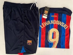 La Liga club Barcelona Robert Lewandowski #9 Jersey and Shorts *BRAND NEW* - Picture 1 of 5