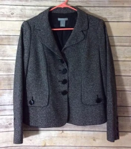 Ann Taylor Women's Wool Blend Multi Color Button Front Blazer, Size 8 Petite. - Picture 1 of 4