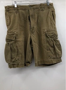 Abercrombie & Fitch Green Y2K 100% Cotton Distressed Till Cargo Shorts 9" - 32 - Picture 1 of 8