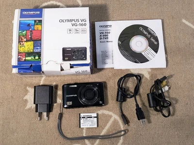 Olympus Stylus VG-160 14.0MP Digital Camera - Black Fully Working Great Shape - Image 1 of 4