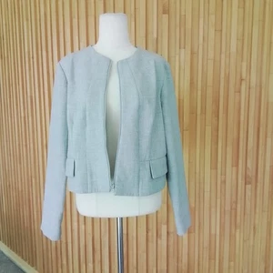 Veronika Maine Light Grey Jacket Size 14 - Picture 1 of 6