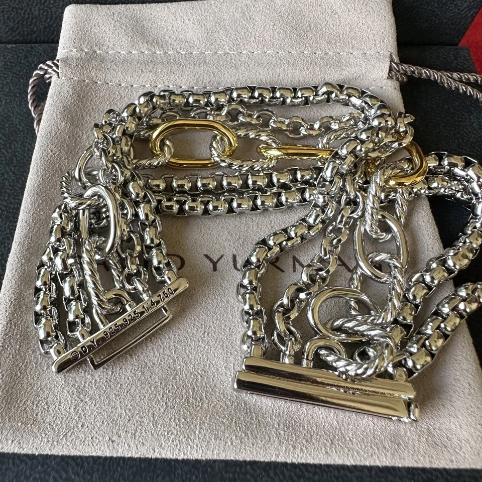 Pulsera David Yurman 925/18K Multifila 29 mm 7.5" Foto 1 de 4