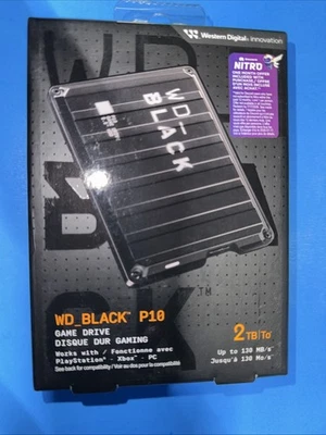 WD_BLACK 2TB P10 Game Drive Portable External Hard Drive HDD-WDBA2W0020BBK-WES1 - Image 1 of 4