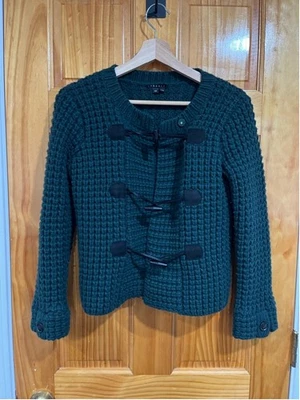 Cardigã feminino Theory Braddy Craften alternar malha grossa dinheiro antigo lã cashmere - Imagem 1 de 4