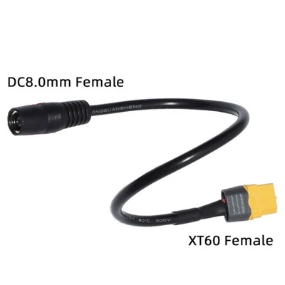 Solar Panel XT60 to DC8mm Female Adapter Cable 14AWG XT60 to DC8mm Connectors - Image 1 of 4